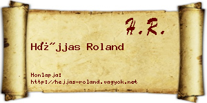 Héjjas Roland névjegykártya