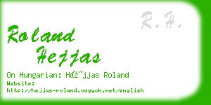 roland hejjas business card